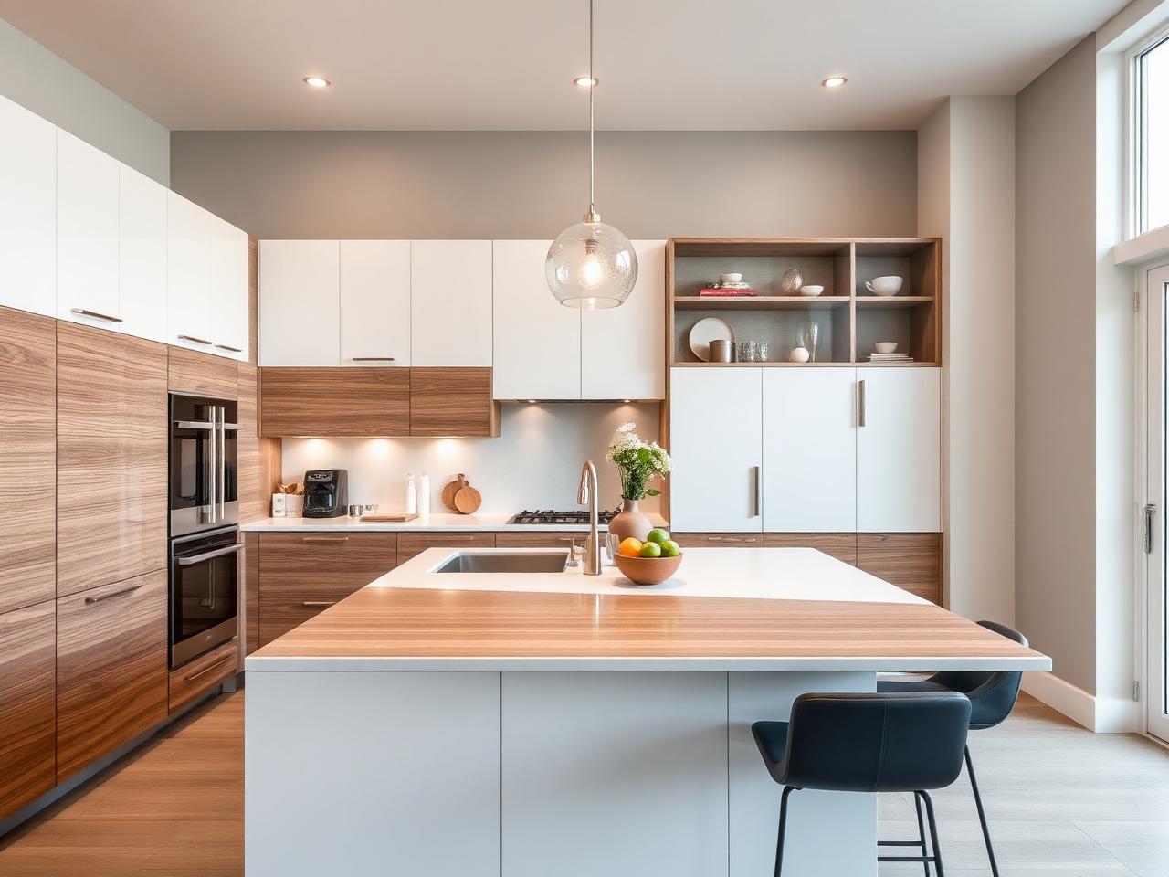 Cocina moderna con isla a medida